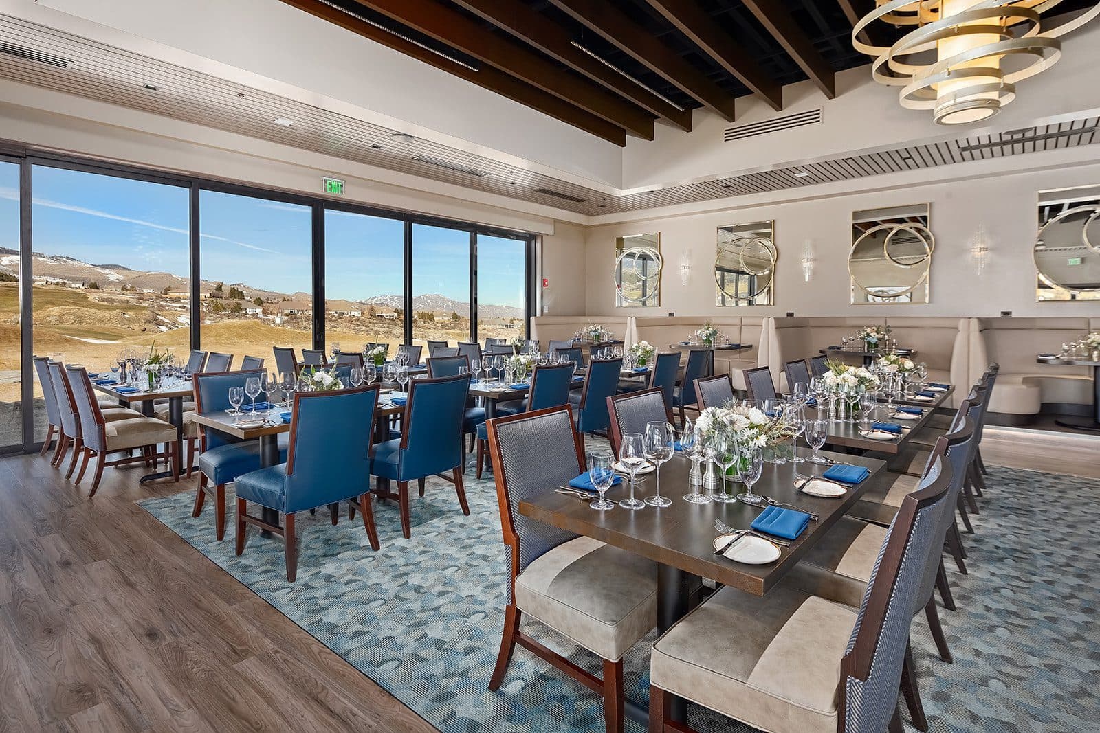 Member dining room at The Club at ArrowCreek with contemporary decor Member dining room at The Club at ArrowCreek with contemporary decor