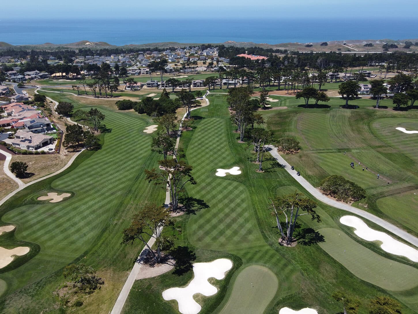 Twin fairways at Bayonet - Holes 3 and 9 converging on green Twin fairways at Bayonet - Holes 3 and 9 converging on green
