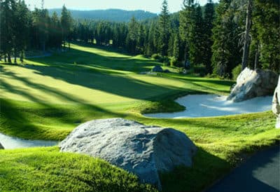 Water feature and signature rock formation on Coyote Moon Golf Course Water feature and signature rock formation on Coyote Moon Golf Course