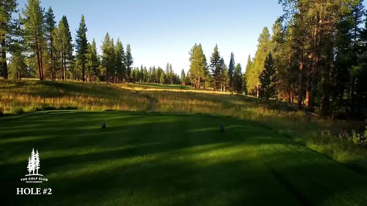 Hole 2 at Grays Crossing with pine-lined fairway Hole 2 at Grays Crossing with pine-lined fairway