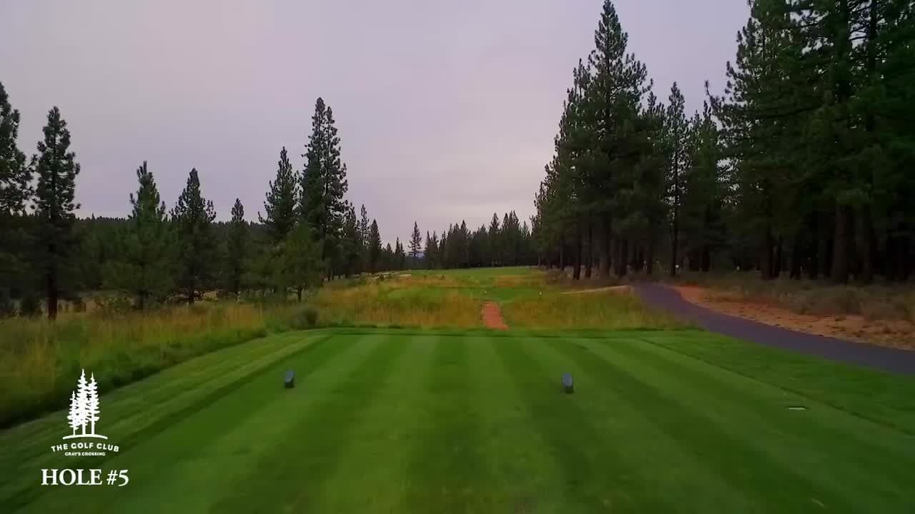 Hole 5 at Grays Crossing with golden sunset light Hole 5 at Grays Crossing with golden sunset light