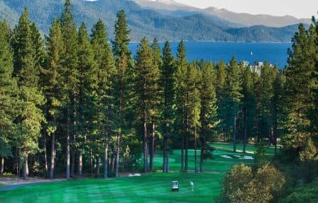 Championship Course Hole 18 with Lake Tahoe view Championship Course Hole 18 with Lake Tahoe view