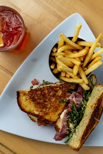 Golf Grille dining at Incline Village with prosciutto and brie plate Golf Grille dining at Incline Village with prosciutto and brie plate