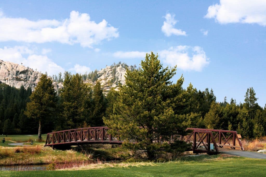 Wooden bridge crossing at Lake Tahoe Golf Course Wooden bridge crossing at Lake Tahoe Golf Course