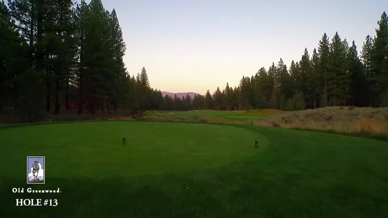 Hole 13 at Old Greenwood with elevated tee box view Hole 13 at Old Greenwood with elevated tee box view