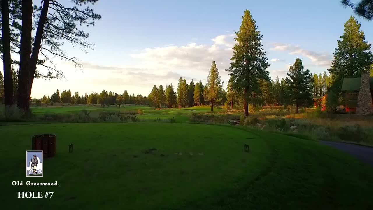 Hole 7 at Old Greenwood — fairway with golden-hour lighting Hole 7 at Old Greenwood — fairway with golden-hour lighting