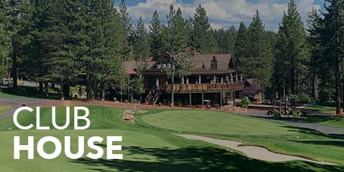 Tahoe Donner Golf clubhouse with Sierra pine setting Tahoe Donner Golf clubhouse with Sierra pine setting