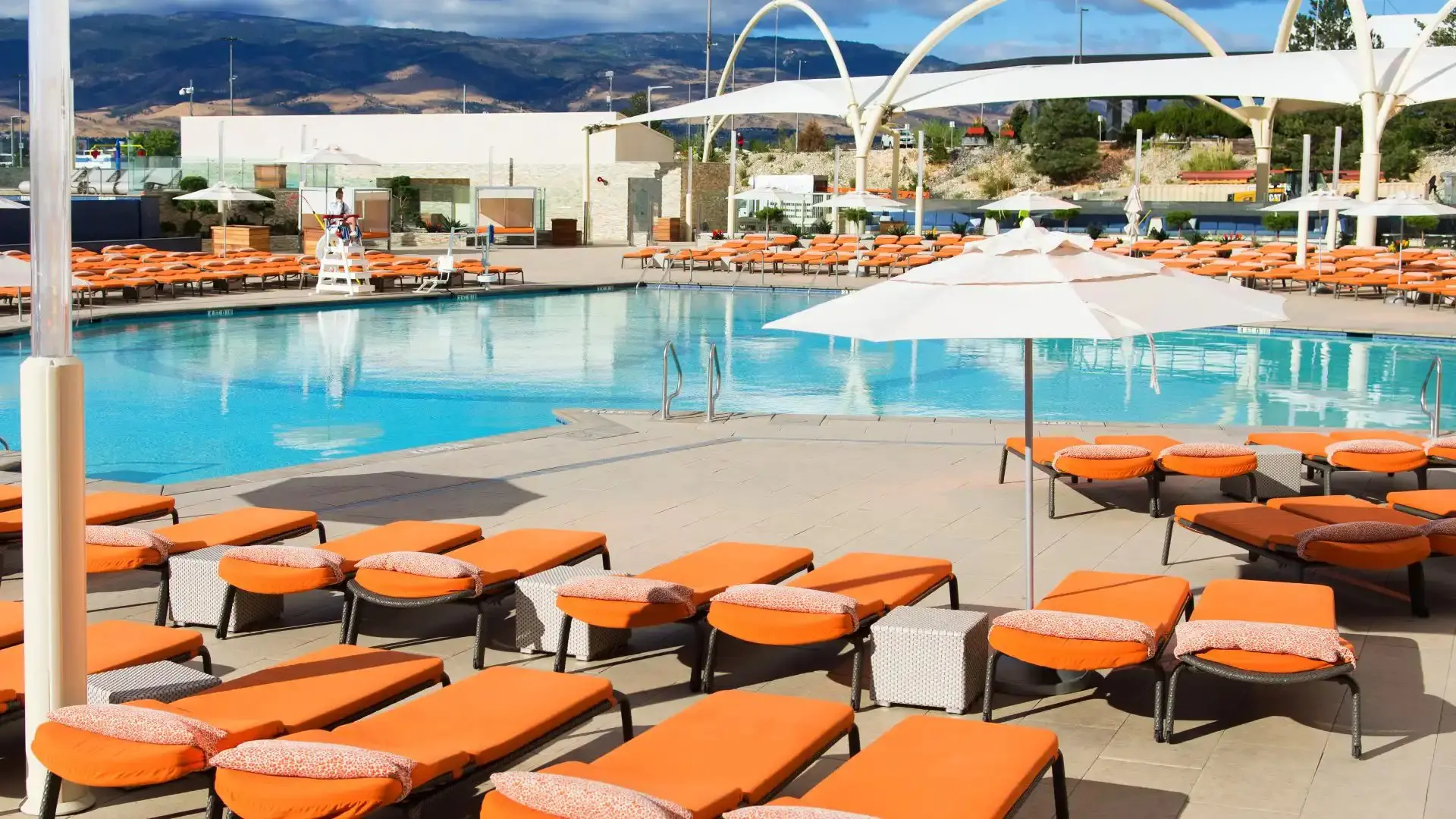 Grand Sierra Resort Reno main pool deck with outdoor pools and cabanas Grand Sierra Resort Reno main pool deck with outdoor pools and cabanas