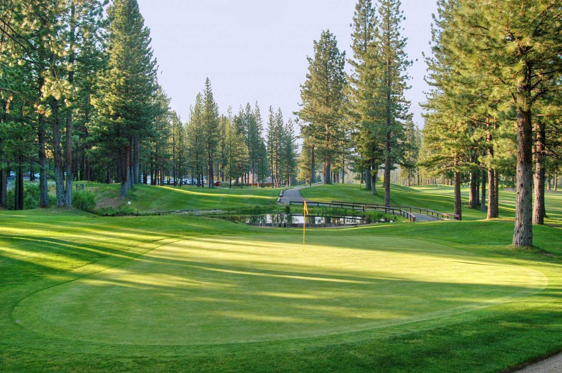 Plumas Pines Golf Resort — fairway and pine forest view from on-site vacation residences, Graeagle CA Plumas Pines Golf Resort — fairway and pine forest view from on-site vacation residences, Graeagle CA