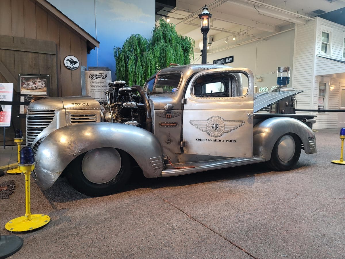 1941 Plymouth truck exhibit in National Automobile Museum showroom, Reno