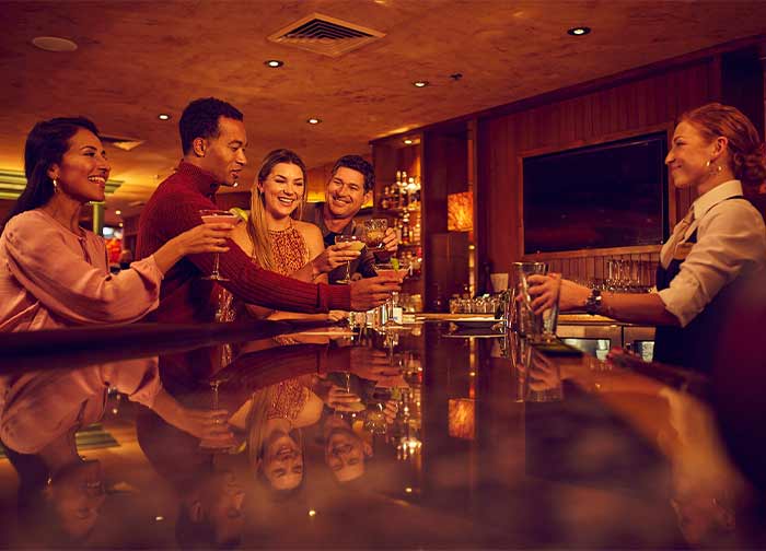 Atlantis Cocktail Lounge at Atlantis Casino Resort Spa — bar seating and cocktails