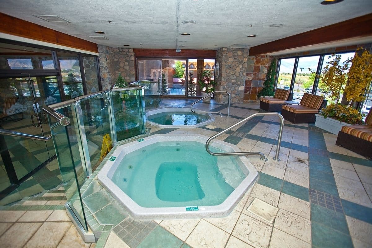 Spa hot tub and indoor pool area at Carson Valley Inn Casino, Minden NV