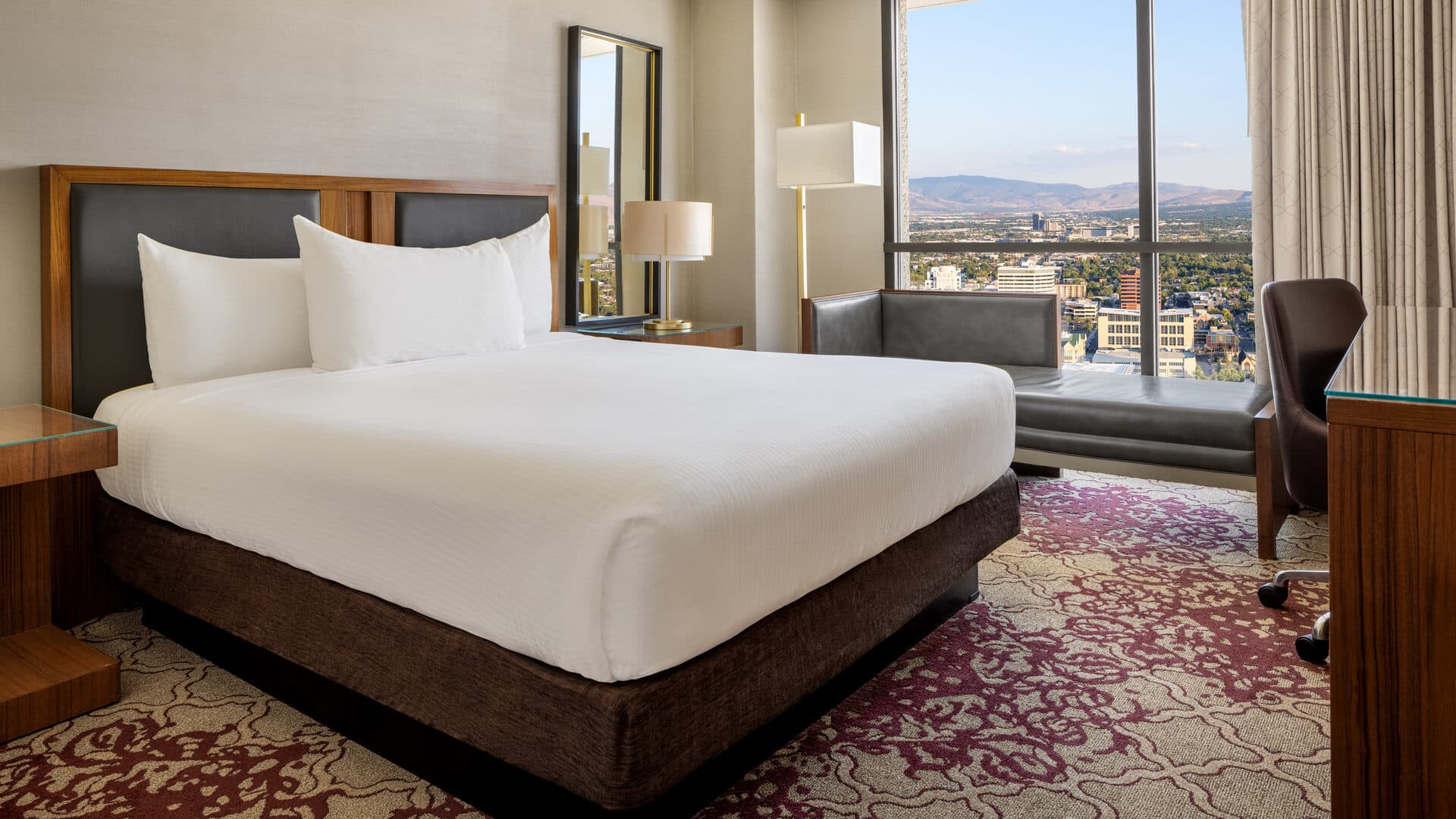 Eldorado luxury king room with Reno city view