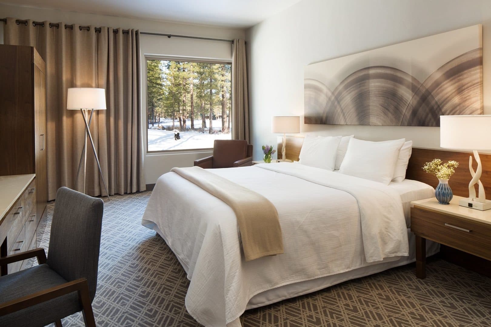 Inn at Nakoma Queen Room — mountain-modern guest room with valley views