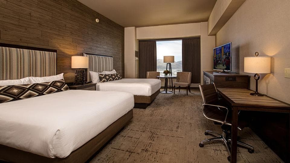 Nugget Casino Resort guest room with contemporary decor